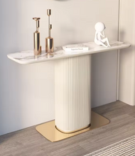 Load image into Gallery viewer, Italian Luxury Modern Minimalist Console Table Slate Marble Top Elegant
