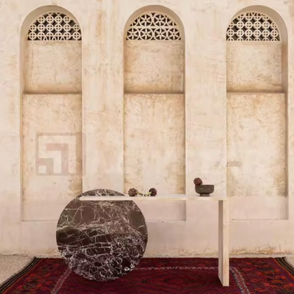 Italian Minimalist Travertine Stone Console Hallway Console Table