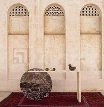 Load image into Gallery viewer, Italian Minimalist Travertine Stone Console Hallway Console Table
