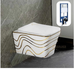 Modern Ceramic Wall-Hung Rimless Toilet – Bathroom Sanitary Ware WC with Space-Saving Design