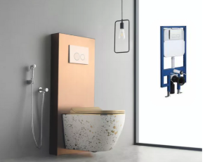 Schwebende, wandmontierte Keramik-Toilette