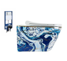 Load image into Gallery viewer, Luxury Marble Design Hanging Toilet Bowl Soft Closed Seat Cover
