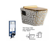 Load image into Gallery viewer, Wall Toilet Bowl Gold Accent Luxury Dubai Designed
