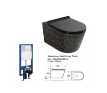 Load image into Gallery viewer, Washdown Wall Toilet Bowl Hanging Black Motif
