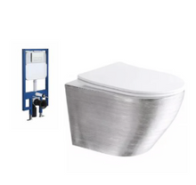 Load image into Gallery viewer, Silver Hanging Wall Mounted Toilet Bowl
