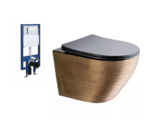 Load image into Gallery viewer, Hanging Wall Rose Gold Mounted Toilet Bowl

