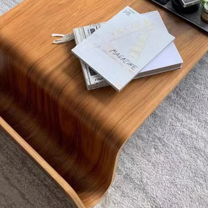 Modern Scando Table Large Curved Wood Coffee Table Vintage Nordic