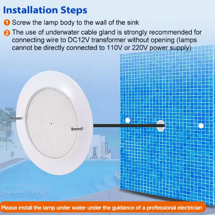 6 mm flache, harzgefüllte, wasserdichte 35-W-RGB-LED-Schwimmbadleuchte (IP68) – Ultradünne Unterwasser-Poolbeleuchtung 