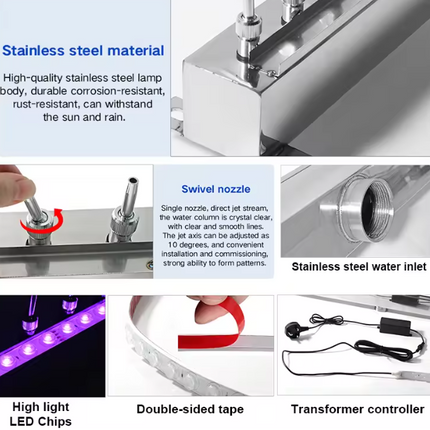 Rideau de douche en acier inoxydable de 2 mètres ou dimensions personnalisables