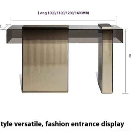 Nordic Console Table Stainless steel with Plate Acrylic120 to 140cm wide