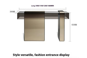 Nordic Console Table Stainless steel with Plate Acrylic120 to 140cm wide
