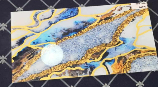 Mosaic Bluewish Golden Tiles Glass 30x60cm