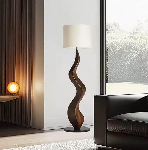 Luxury Modern Walnut Wood Art Floor Lamp