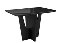 Load image into Gallery viewer, Italian Modern 4-Seater Compact Dining Table with Tempered Glass Top &amp; Black Wooden Base
