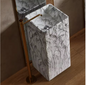 Natural Travertine Stone Pedestal Basin | Square Integrated Cuboid Bathroom Sink