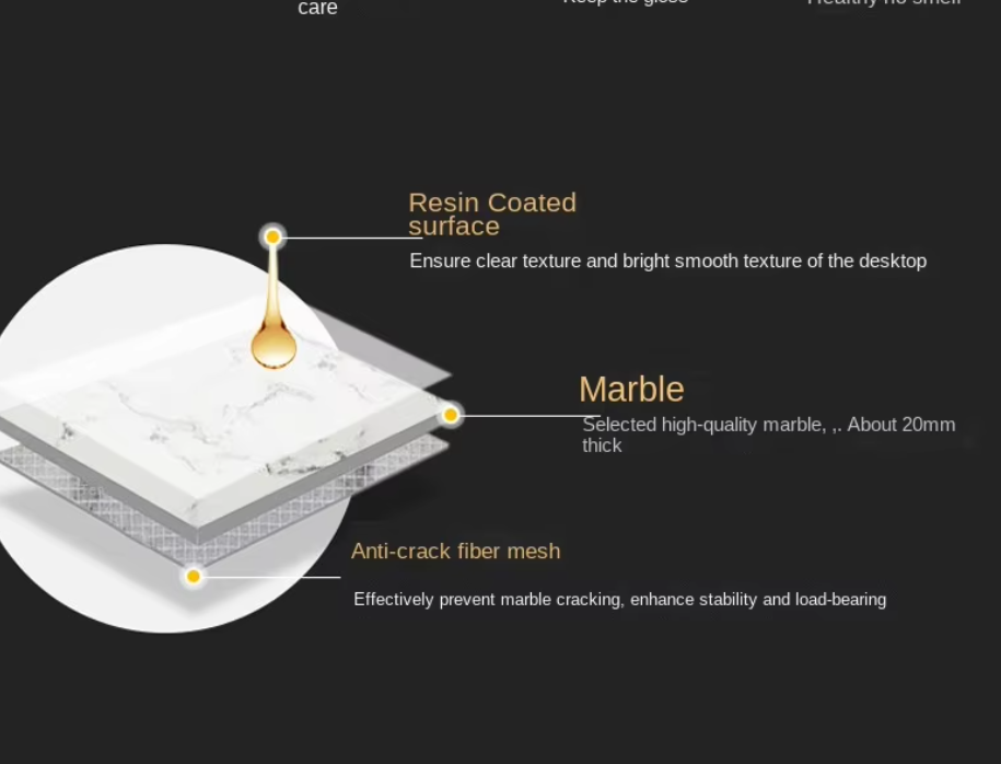 Italian Nordic Minimalist Marble & Stainless Steel Rectangular Dining Table & Chair Set