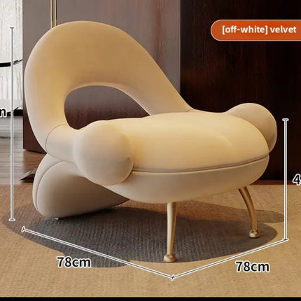 Schlichter, luxuriöser Drehsessel im nordischen Design – Einzelsitz mit unregelmäßigem Blütenblattmuster 