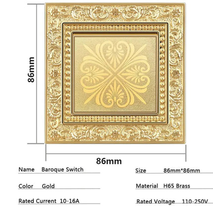 Luxury H65 Brass Copper Handcraft Socket Universal UK Standard Built in Box Included