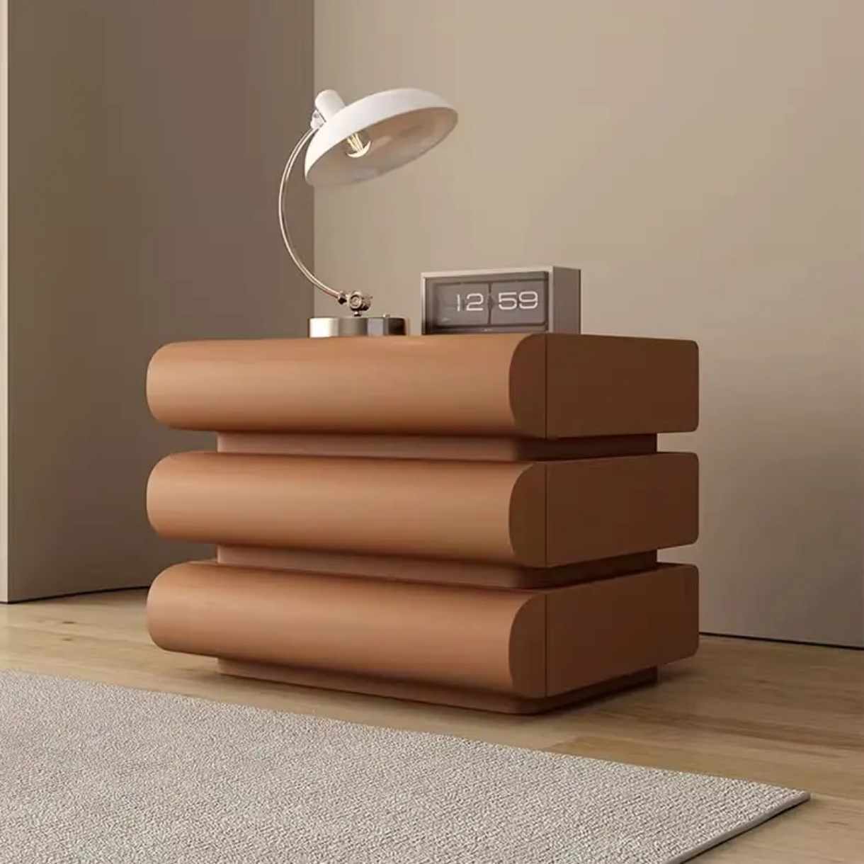 Nordic 3-Drawer Bedside Table – Modern Bedroom Nightstand & Side Cabinet Furniture