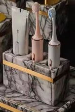Load image into Gallery viewer, Natural White Marble Toothbrush Holder Solid Surface Furniture Bathroom Vanities Accessories
