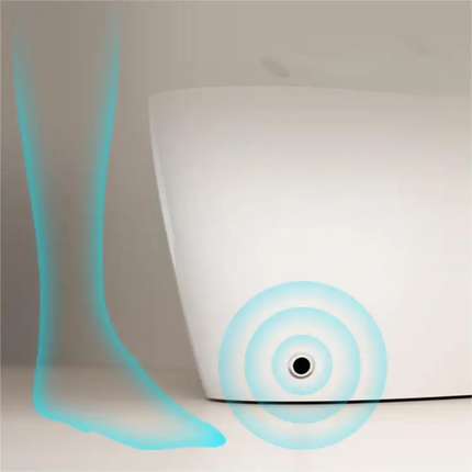 White cylindrical object with a glowing blue spiral design on a light gray background