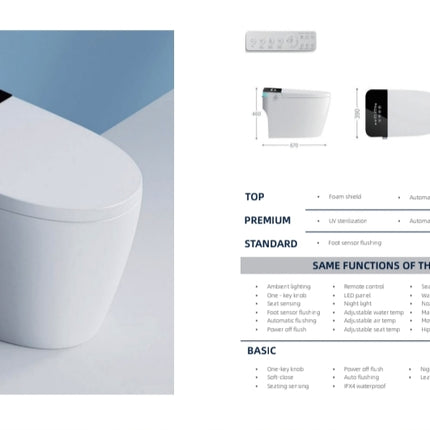 White toilet with digital display on a blue gradient background, featuring model number TQ07.