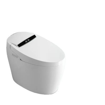 White smart toilet bowl on a white background