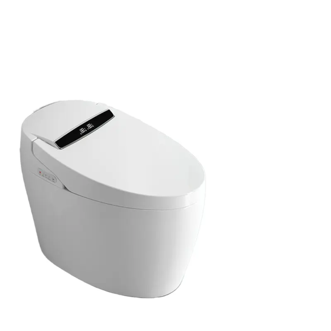 White smart toilet bowl on a white background