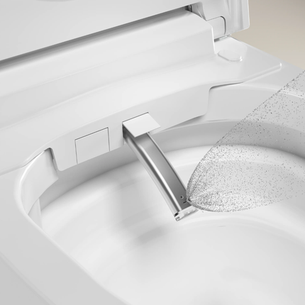Close-up of a modern bathroom sink with faucet and mirror
