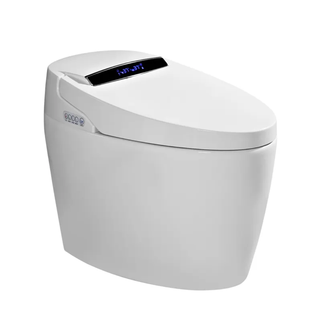 White electronic toilet seat on a white background
