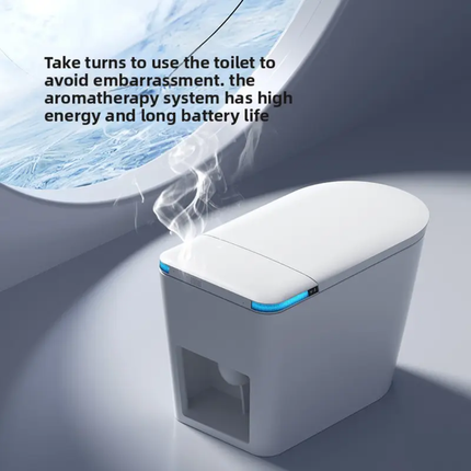 Aromatherapy system for toilets with text on using it to avoid embarrassment.