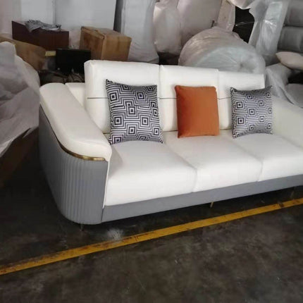 4-Sitzer-Wohnzimmersofa aus echtem Leder
