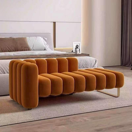 Luxury 2-3 Seater Rectangle Footstool High Quality Velvet Lounge Sofa Long Bench for Hallway Bedroom Living Room