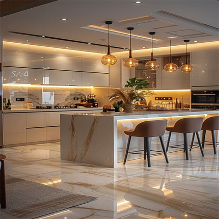 Modern L Shape Kitchen Cabinet High Gloss Matt Finish Marble Countertop Islands Lacquer Kitchen Cabinet Set Store rating: 5.0 (6 reviews)