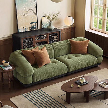 Nordic Style Villa Living Room 3 Seat Sofa Hotel Wood Frame Fabric Comfortable Sofa Furniture