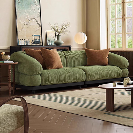Nordic Style Villa Living Room 3 Seat Sofa Hotel Wood Frame Fabric Comfortable Sofa Furniture