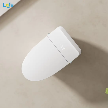 White electronic device with digital display on a beige background, featuring the brand 'Lafu'.