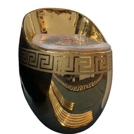 Electroplated Pure Gold Versace Egg Type Toilet Single Flush Lever