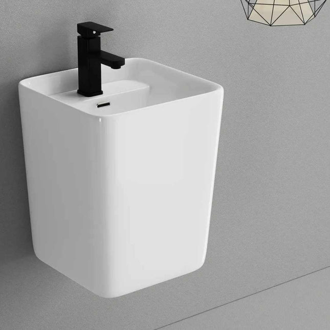 White Wash Basin Ceramic Bathroom Accesories Modern Style