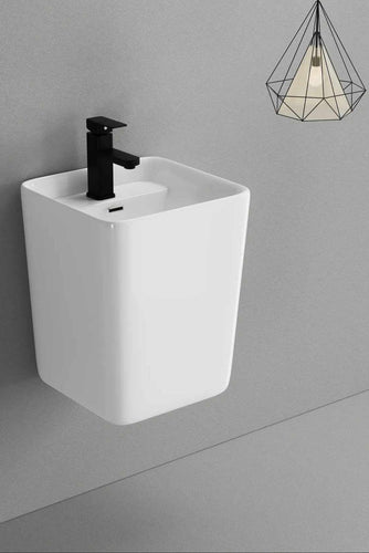 White Wash Basin Ceramic Bathroom Accesories Modern Style