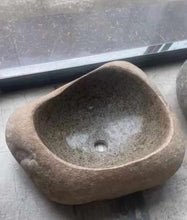 Cargar imagen en el visor de la galería, Crafted Natural Stone Sink Each Piece is Unique Showcasing the Natural Beauty and Variations of the Stone Vessel Basin
