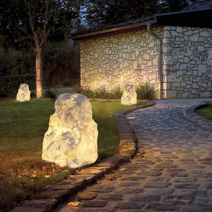 Outdoor Lawn Lights with Waterproof Garden Courtyard Landscape Lighting Natural Stone Design