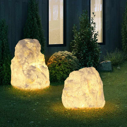 Outdoor Lawn Lights with Waterproof Garden Courtyard Landscape Lighting Natural Stone Design