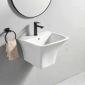Hand Wash White Wall Hung Luxury Hotel Basin Sink Modern Ceramic Bathroom