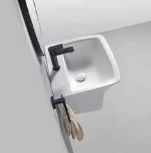 Загрузить изображение в средство просмотра галереи, Hand Wash White Wall Hung Luxury Hotel Basin Sink Modern Ceramic Bathroom
