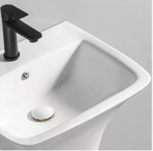 Загрузить изображение в средство просмотра галереи, Hand Wash White Wall Hung Luxury Hotel Basin Sink Modern Ceramic Bathroom
