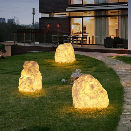 Outdoor Lawn Lights with Waterproof Garden Courtyard Landscape Lighting Natural Stone Design