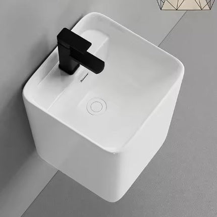 White Wash Basin Ceramic Bathroom Accesories Modern Style