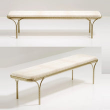 Load image into Gallery viewer, bench chair gold stainless steel copper chair bench
