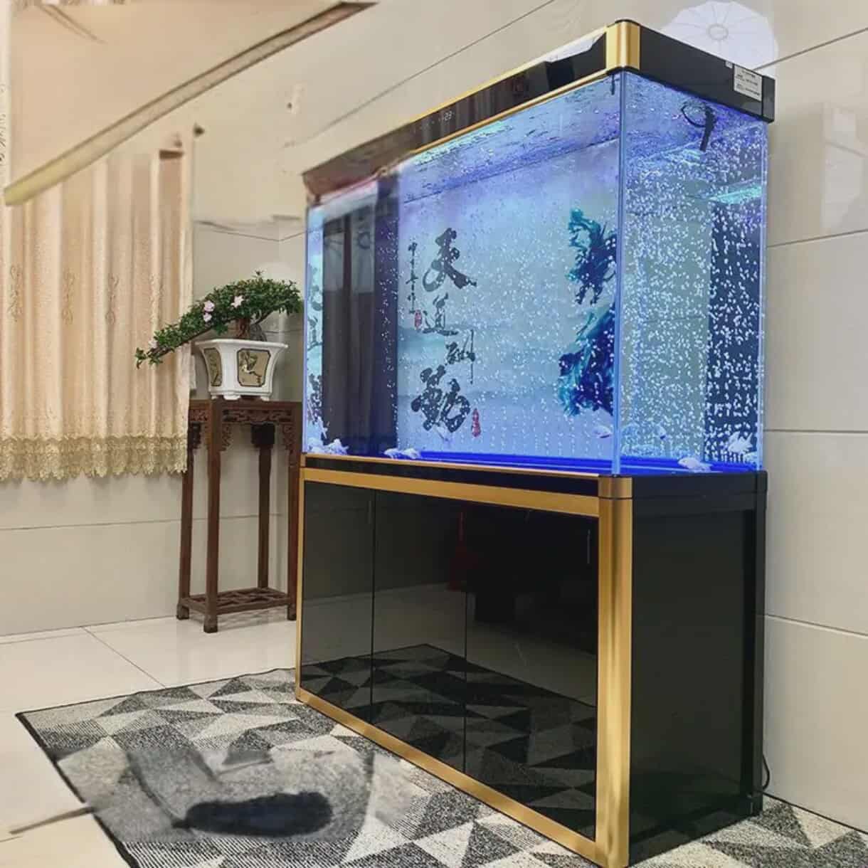 60–80 Gallon Ultra Clear Tempered Glass Aquarium Fish Tank Bundle – LED Light, Pump, Freshwater Filter, and Upright Stand